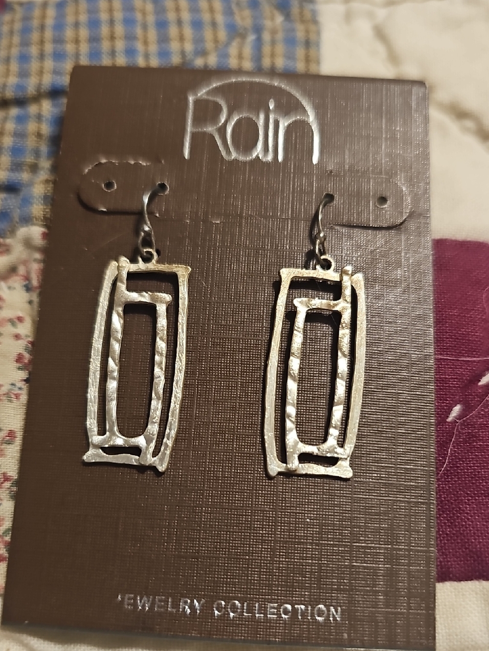 Rain Silver-Tone Geometric Drop Earrings